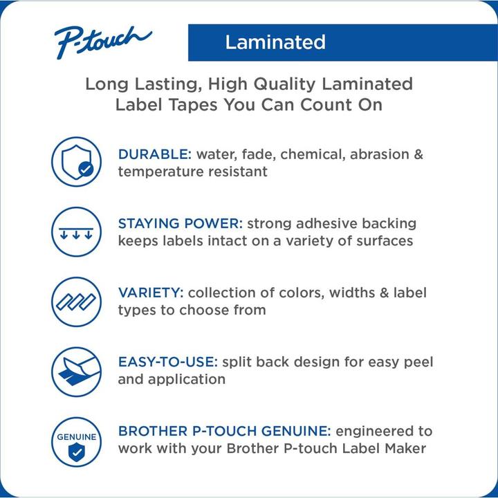 Produktbild Brother Tze-S251 (2.40 cm, Weiss, Schwarz)