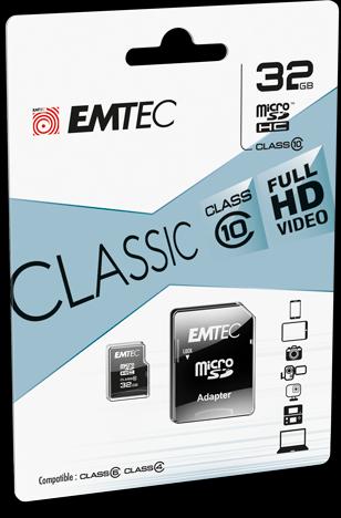 Actual product image Emtec ECMSDM32GHC10CG (32 GB, microSD, U1, UHS-I)