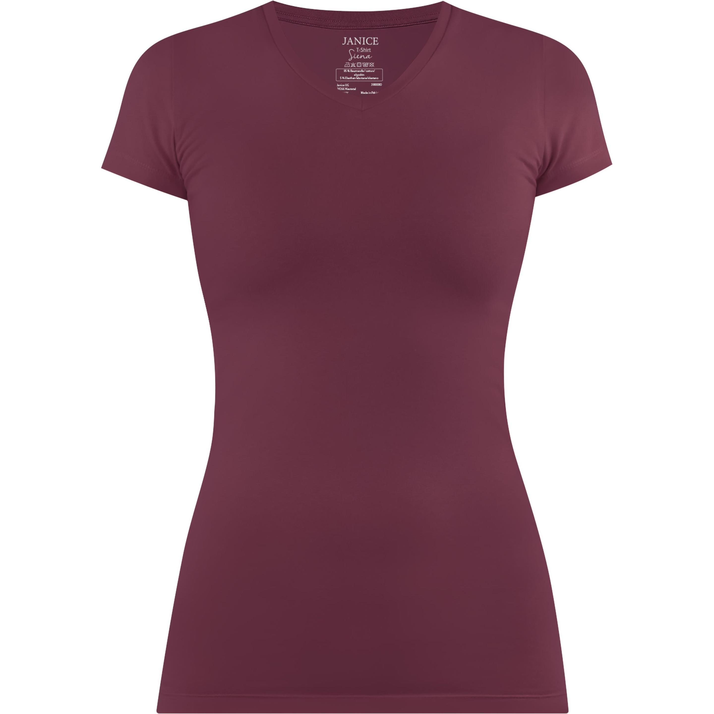 Normani, Damen, Shirt, Figurbetontes T-Shirt mit V-Ausschnitt Siena, Braun, (3XL)