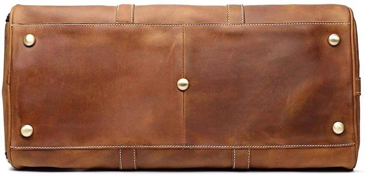 Produktbild Only-Bags.Store Vollnarbenleder Duffle Bag mit Schuhfach, Herrenreisetasche, Wochenendgepäcktasche, einzigartige