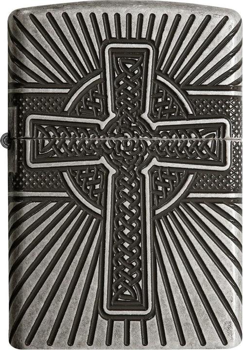 Actual product image Zippo Celtic Cross Antique Silver