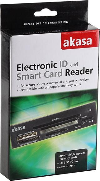 Actual product image Akasa AK-ICR-09 ID and Smart Card Reader 3.5 Inch (Internal USB 2.0 Motherboard)