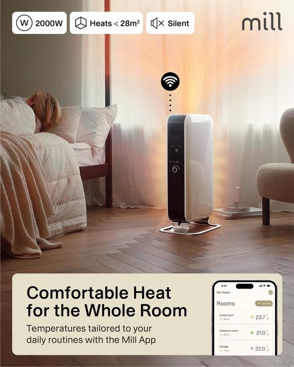 Image du produit Mill Gentle Air WiFi oil filled radiator - 2000W (2000 W)