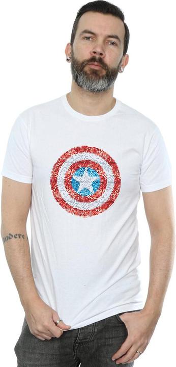 Immagine prodotto Captain America Pixelated Shield Maglietta Uomo (M)