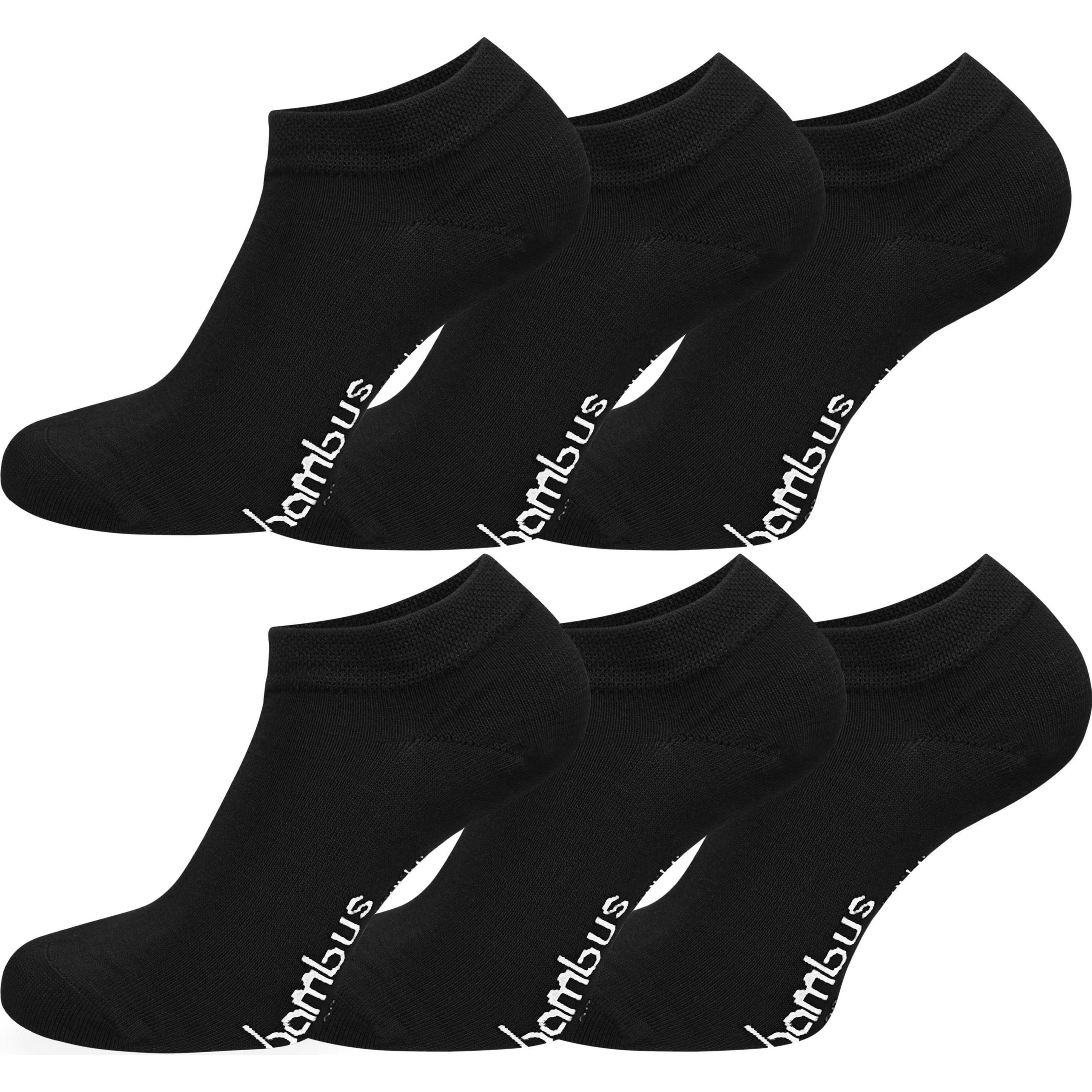 Normani, Herren, Socken, 6 Paar Bambus-Gesundheitssocken Sneakers, Schwarz, (6er Pack, 35 - 38)