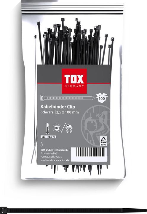 Produktbild Tox Kabelbinder Clip 2,5x100 (100 Stk.) (1000 mm, 100 Stk.)