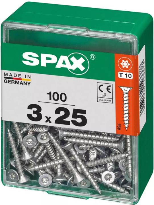 Produktbild Spax DIY Universal Senkkopf T-STAR plus VGW WIROX A9J 3x25 M 100 St. (100 Schrauben pro Stück)