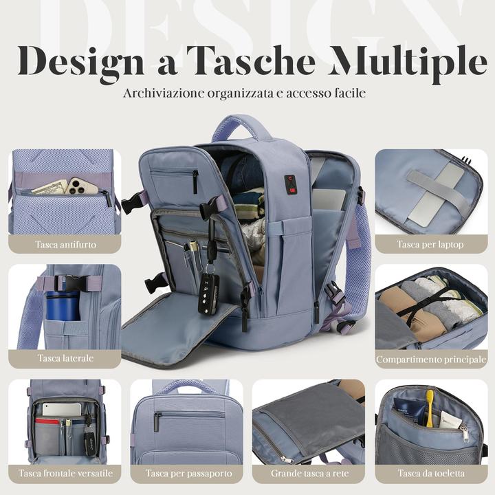 Produktbild Only-Bags.Store Handgepäck Rucksack Leichtes Laptopfach & Diebstahlsicherung