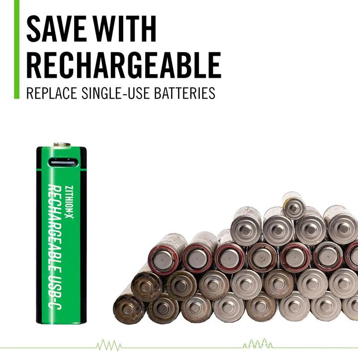 Productafbeelding Coast 4xAA + 4xAAA 1,5V USB-C wiederaufladbare Batterien – Zertifiziert CarbonNeutral® (CO2-neutral) (4 Pcs., AA / LR6 / Mignon / R6 / R14505, AAA / LR03 / Micro / R03 / AM4 / MN2400 / KR03)