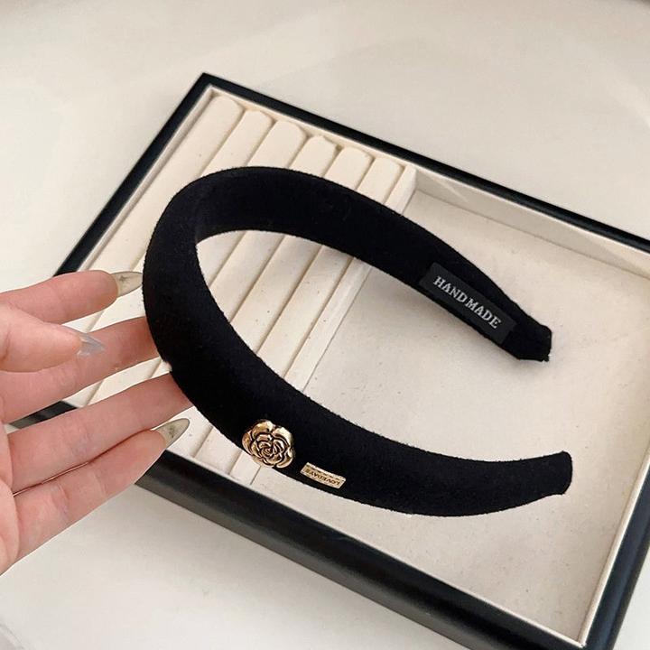 Alopini Elegante fascia di fiori in velluto - accessorio per capelli di ispirazione vintage e alla moda