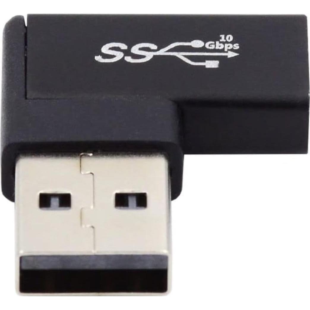 Thumbnail - PowerGuard USB-A zu USB-C 90 Grad Winkel rechts Adapter (male/female) (USB 3.1), USB Kabel