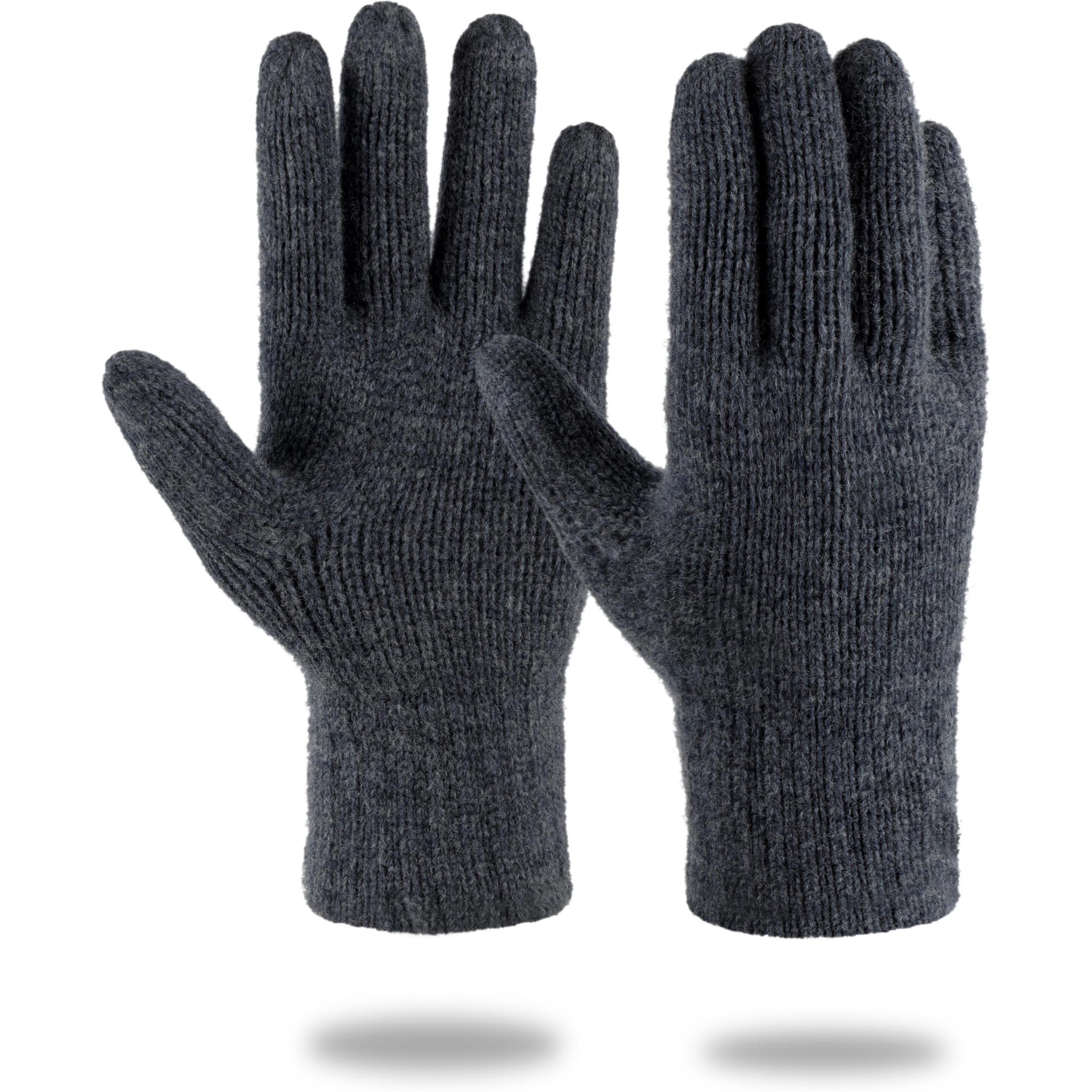 Normani, Herren, Handschuhe, Merino Strick-Fingerhandschuhe Onslow, Grau, (L, XL)