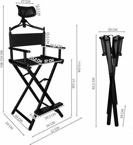 Actual product image Konjac Sponge Aluminium make-up chair with headrest
