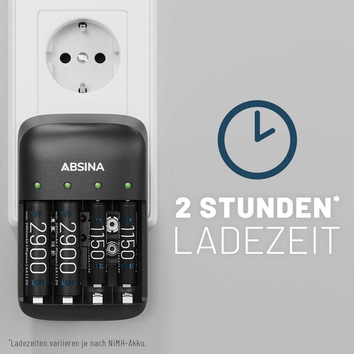 Image du produit Absina Chargeur X4 (9V Block, AA, AAA, Chargeurs sans batterie)