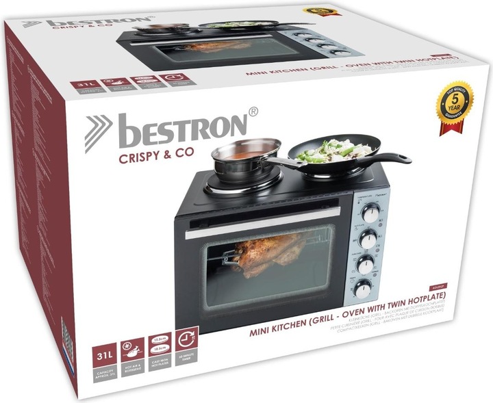 Actual product image Bestron Small kitchen (grill - oven with double hotplate) Incl. rotary spit and convection function