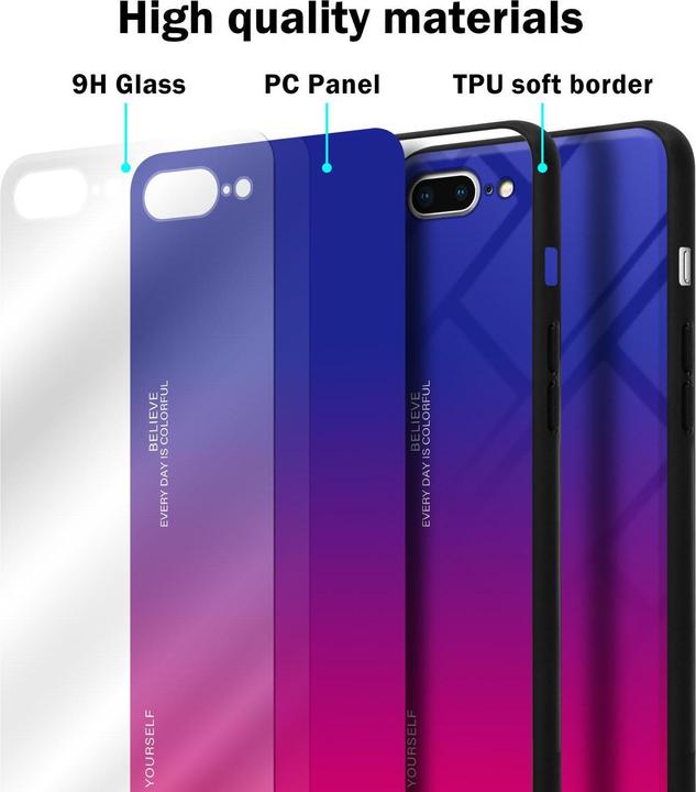 Produktbild Cadorabo TPU 2 Farben Glas Cover (Apple iPhone 7 Plus, Apple iPhone 7s Plus)