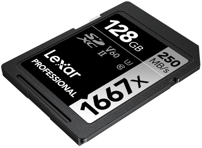 Produktbild Lexar Professional 1667x (128 GB, SDXC, U3, UHS-II)