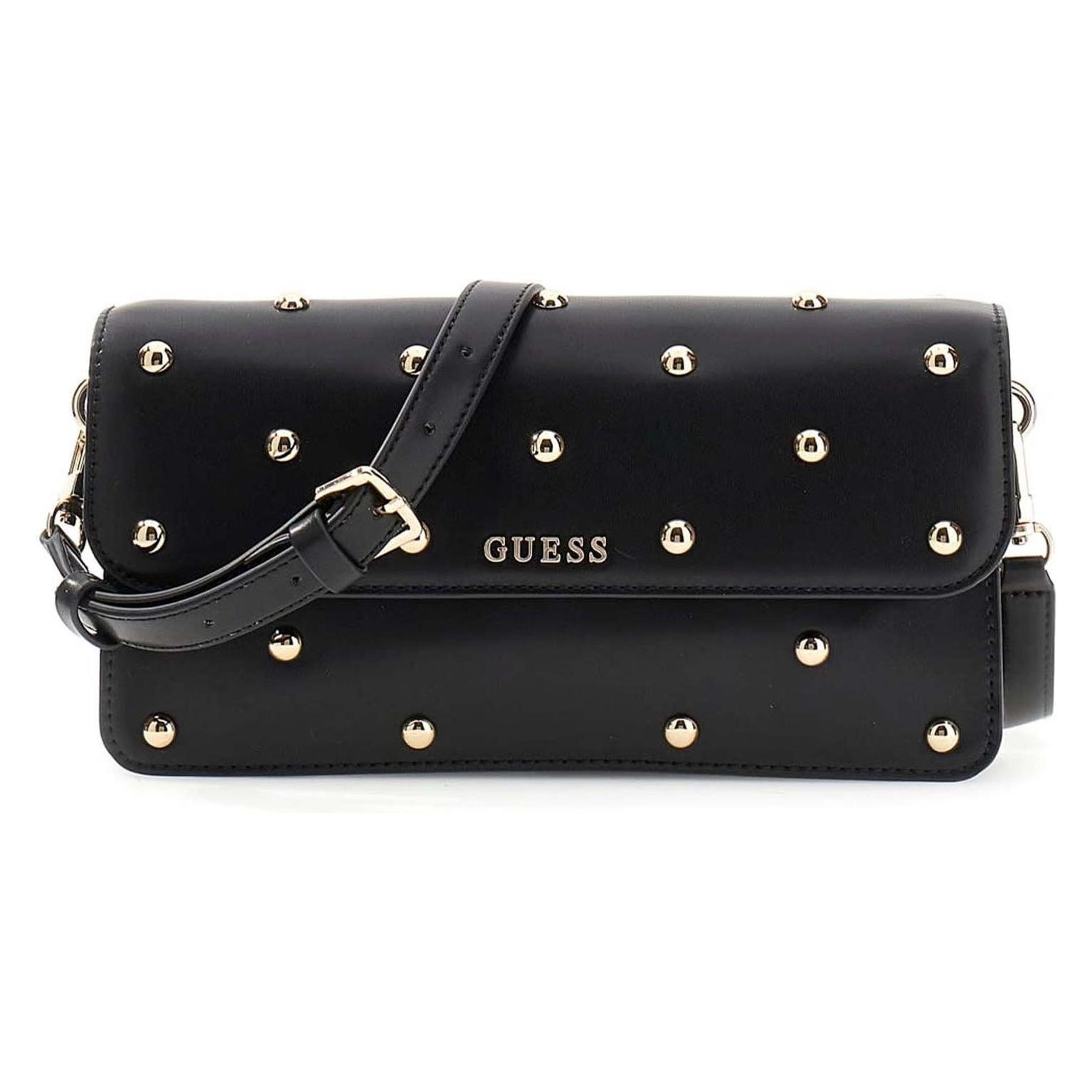 Guess, Damen, Handtasche, Sadie Flap Shoulder Bag, Schwarz