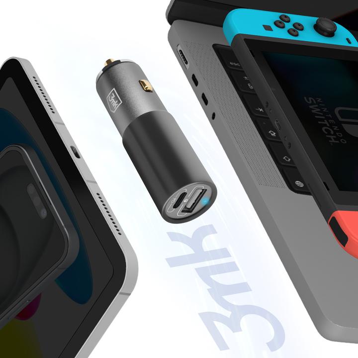 Actual product image 3MK Hyper Car Charger 100W / DC12-24 / USB-C+USB-A