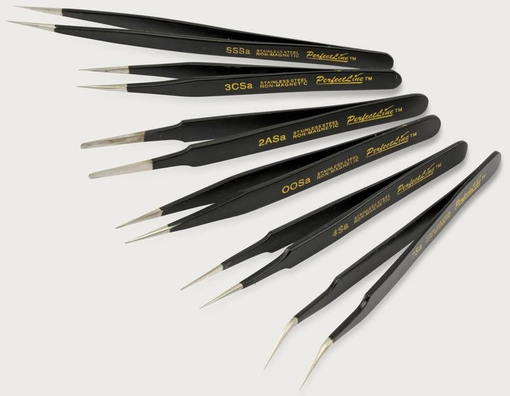 Actual product image Pollin Electronic Precision tweezers set, 6 pieces