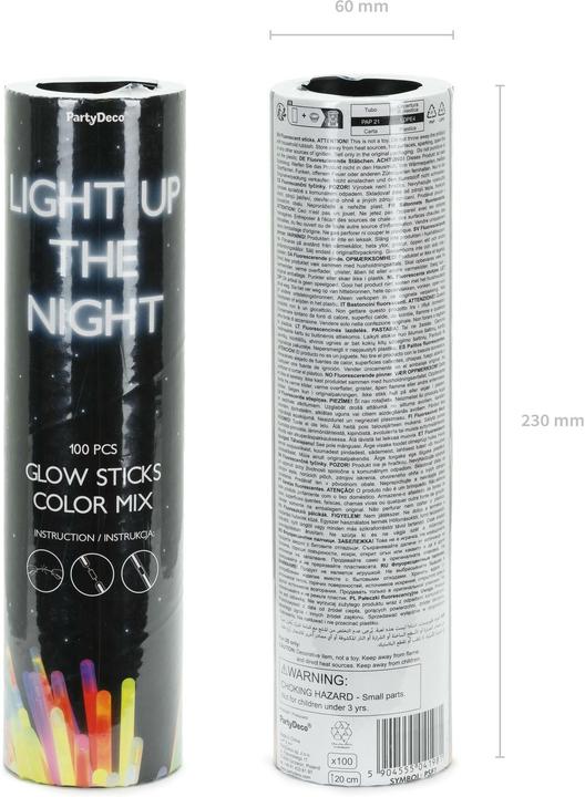 Actual product image Partydeco Glow sticks + connector (100 pcs.)