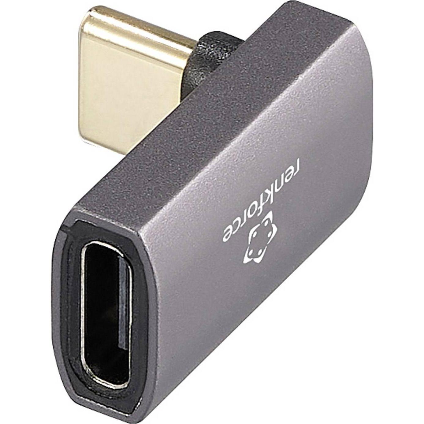 Renkforce USB4, USB-C Adapter (1x USB-C Stecker - 1x USB-C Buchse) RF-377858 (USB-C), Adattatore dati + video, Grigio