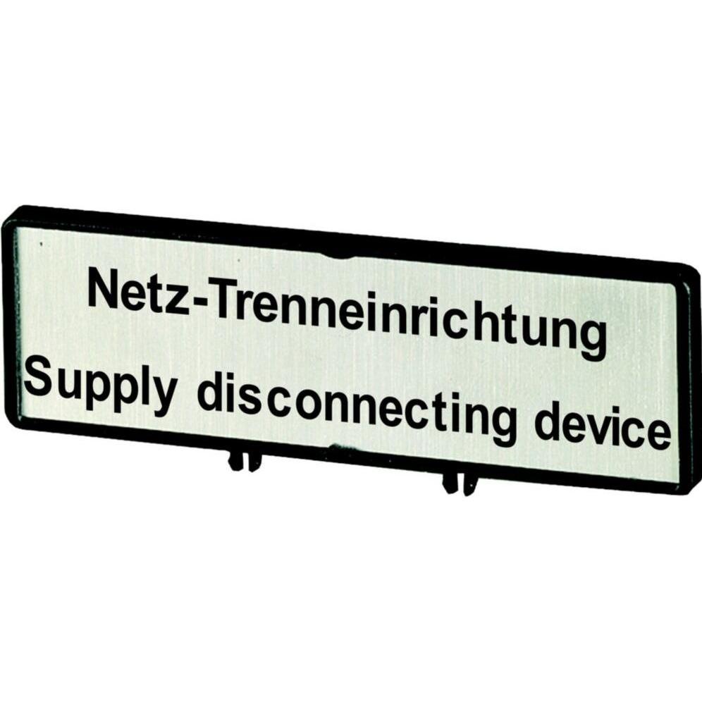Eaton, Systemstromversorgung, Träger mit Schild, verwendbar für T0, T3, P1, 48 x 17 mm, beschriftet mit zNetz-Trenneinri...