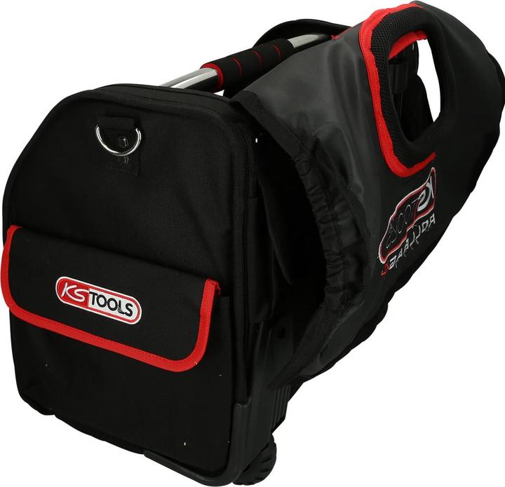 Actual product image KS Tools ROLLBAG Universal tool bag XL, with telescopic trolley, black-red