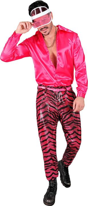 Widmann Men's sequin trousers in zebra look black/pink