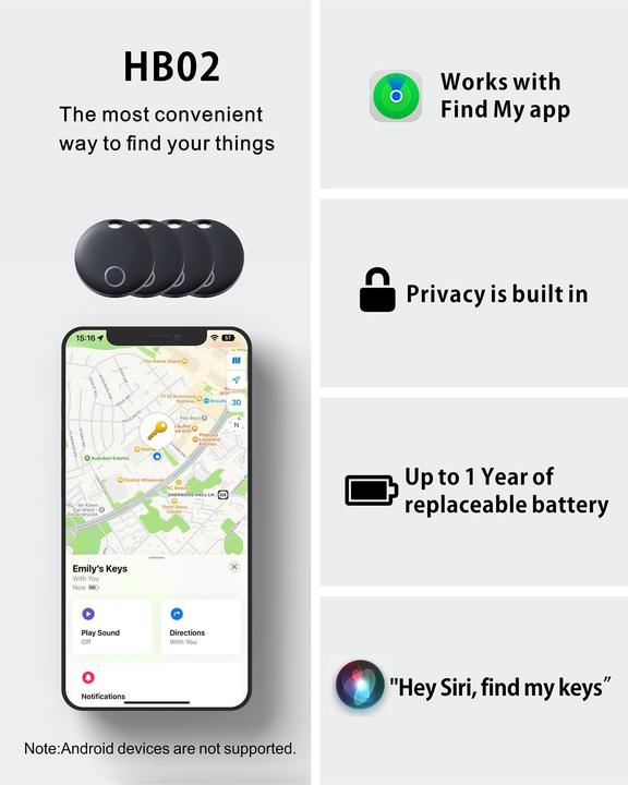 Produktbild Reyke 4er-Pack Smart Tag Pro - Koffer- und Schlüsselfinder (iOS)