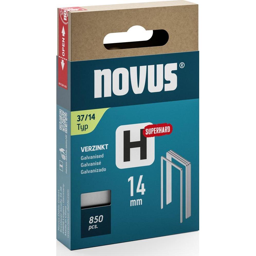 Novus, Tackerklammern + Tackernägel, Flachdrahtklammern H 37 14mm Super Hard