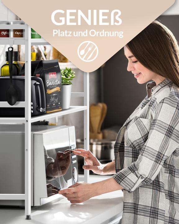 Immagine prodotto Heldenwunder Mikrowellenregal (3-stufig) Schwarz (64 x 32 x 80 cm)