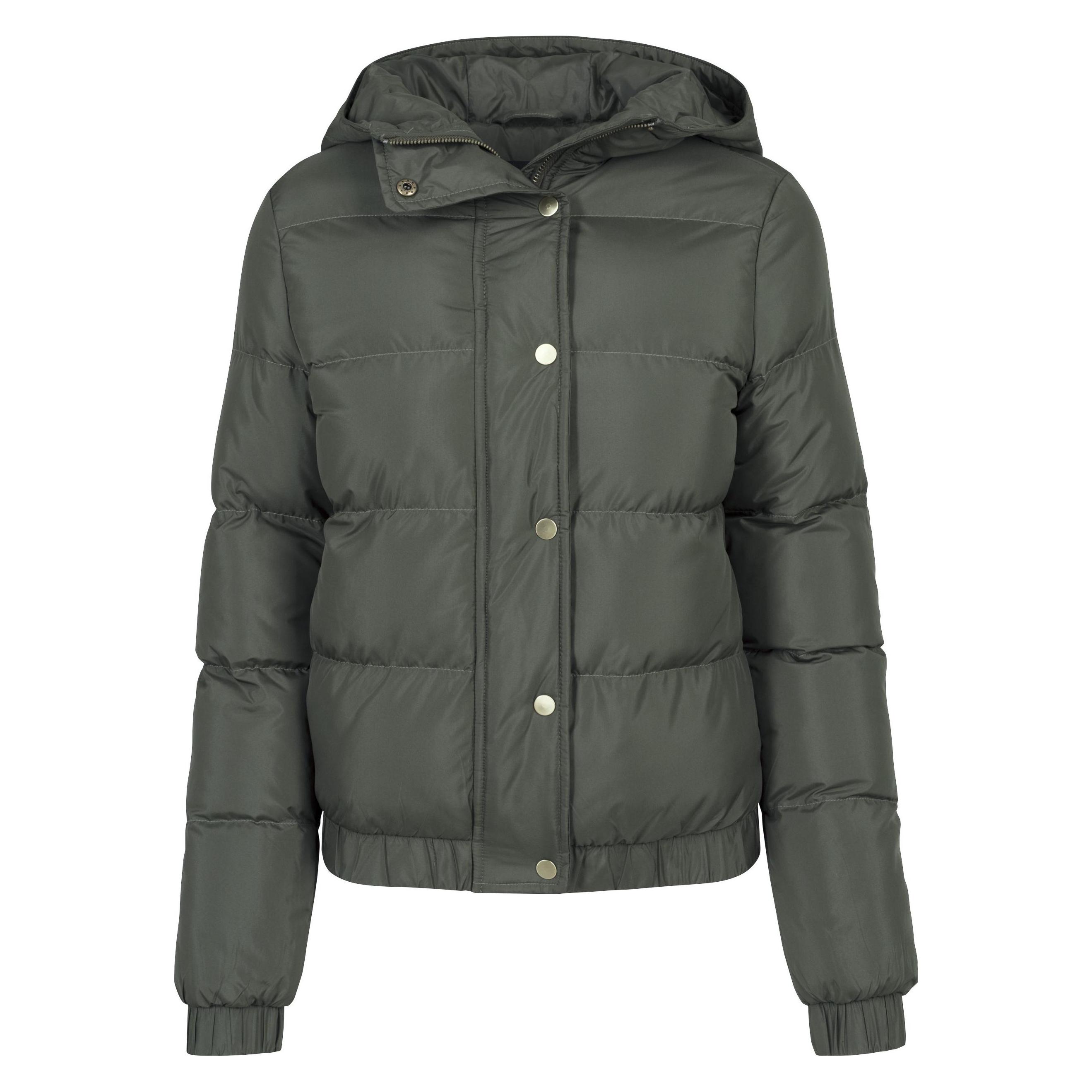 Urban Classics, Damen, Winterjacken, Ladies Hooded Puffer Jacket, Grün, (Xl)