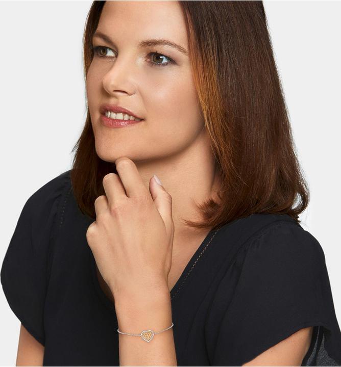 Produktbild Engelsrufer Lebensblume Herz Armband (17 cm, 925er Silber)