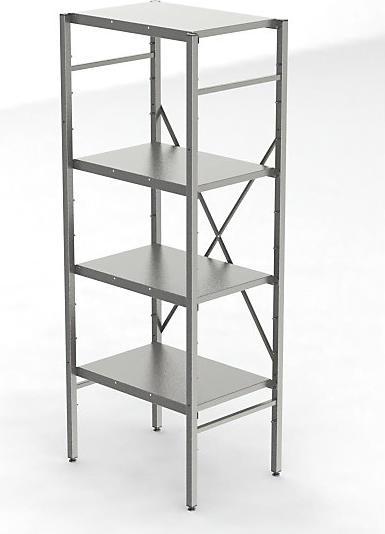 Image du produit kaiserkraft Rayonnage emboîtable en acier inoxydable, 4 tablettes lisses