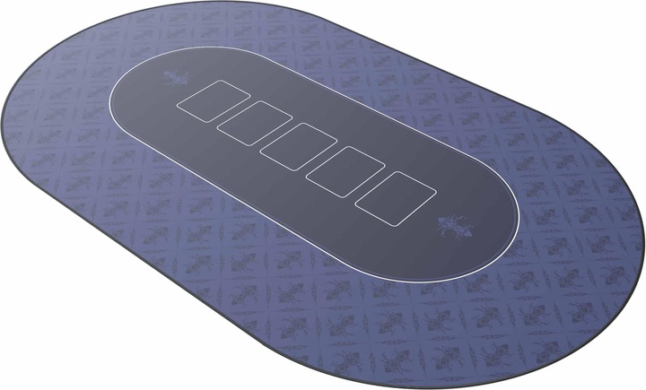 Actual product image CSL Poker mat, large desk pad 1000x600mm, oval poker table pad for card games, blue