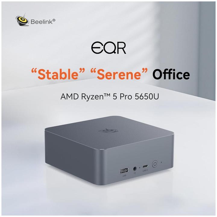 Produktbild Beelink EQR5-D4 AMD Ryzen 5 PRO 5650U 16GB DDR4/500GB SSD/Windows 11 Pro/EU (500 GB, 16 GB, AMD Ryzen 5 Pro 5650U)