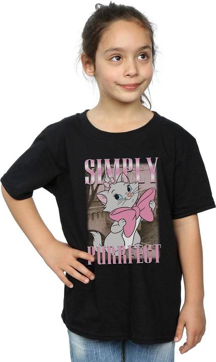 Actual product image Disney Girls Aristocats Marie Simply Purrfect Homage Cotton T-Shirt (140, 146)