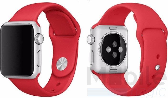 Actual product image Hermex Apple Watch 40mm / 38mm Silicone Strap S/M RED (38 mm, 40 mm, Silicone)