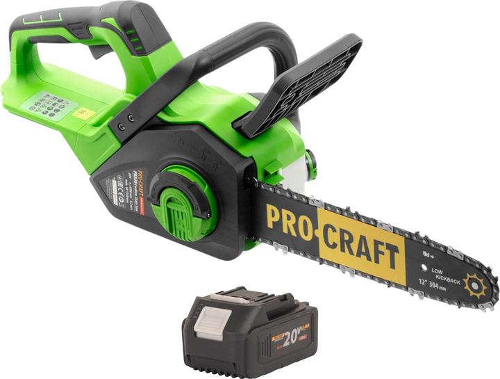 Actual product image Procraft PKA38 Akku Kettensäge 20 V 304 mm Brushless + 1x Akku 4,0 Ah - ohne Ladegerät (Battery chain saw)