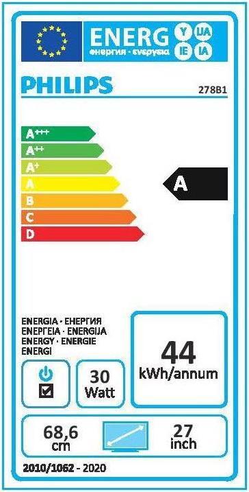 Energy Label Philips 278B1/00 (3840 x 2160 Pixels, 27")