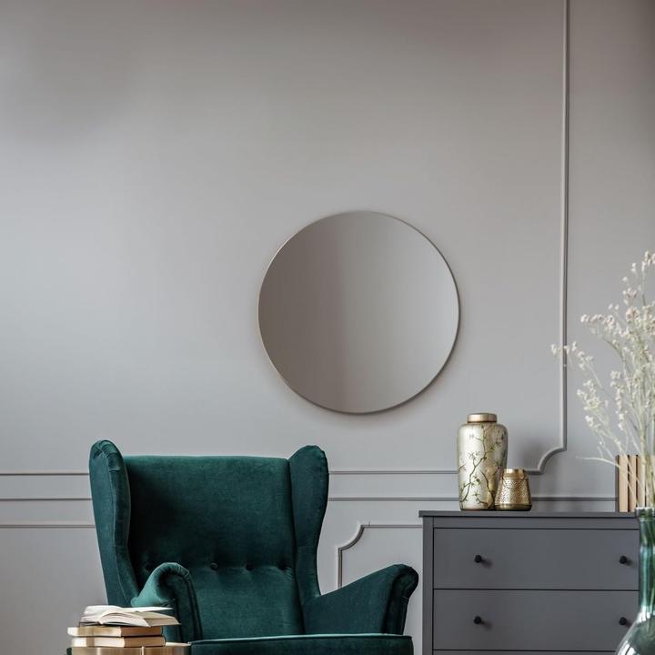 Actual product image MirrorOutlet Frameless Beveled Round Wall Mirror (60 cm)