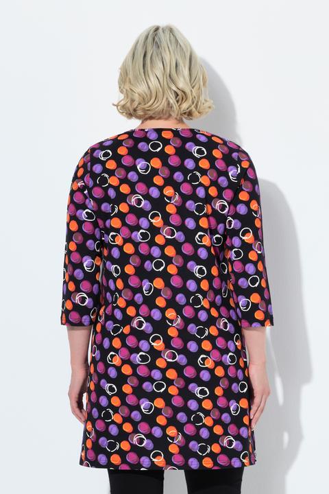 Produktbild Ulla Popken Longshirt, Punkte, A-Linie, V-Ausschnitt, 3/4-Arm (62)