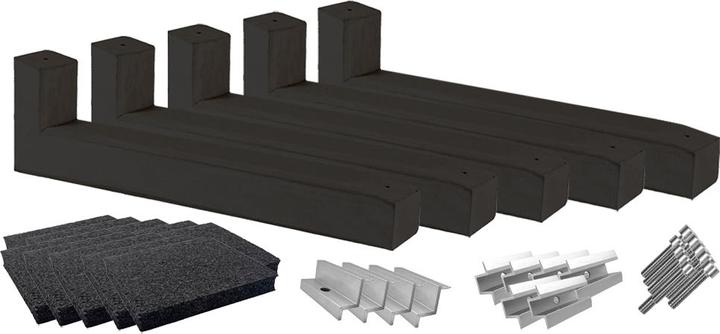 Wattstone PV elevation flat roof for 4 solar modules 10° concrete base black building protection mat (Solar system mounting material)