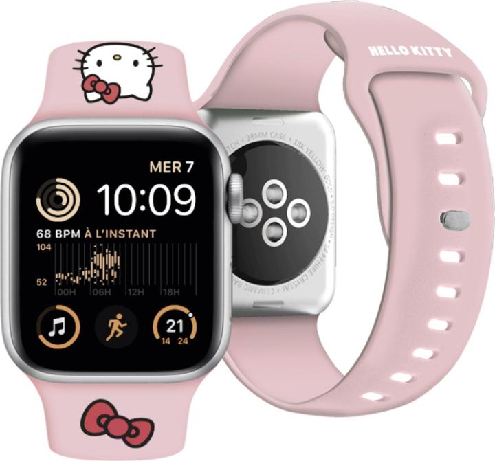 Actual product image Hello Kitty Pasek HKAWMSCHBLP Apple Watch 38/40/41mm różowy/pink strap Silicone Kitty Head (41 mm, Silicone)