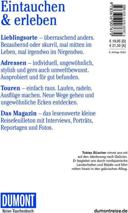 Nährwerte und Zutaten Reise-Taschenbuch Reiseführer Galicien & Jakobsweg (Deutsch, Tobias Büscher, 2024)