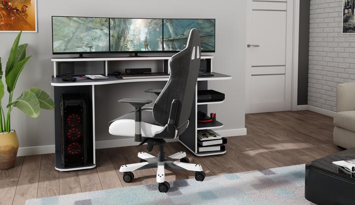 Produktbild Homexperts FLYNN Schreibtisch Breite 160 cm, anthrazit mit weisser Kante