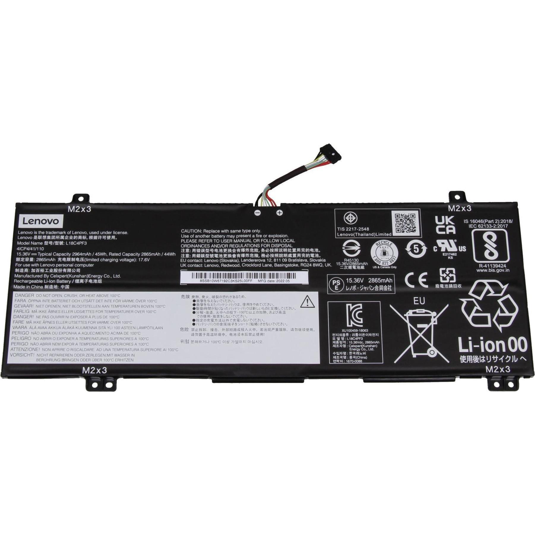 Lenovo 5B10W67194 (4 Zellen, 2964 mAh), Notebook Akku