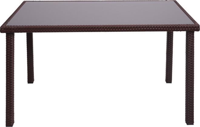Immagine prodotto Swisshandel24 Tavolo in Poly Rattan, Tavolo da giardino per balcone, 120x75cm - marrone (120 cm)