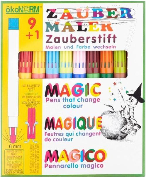 Produktbild ÖkoNorm Zaubermaler (Weiss, Gelb, Rot, Violett, Blau, Grün, Braun, Schwarz, 10 x)